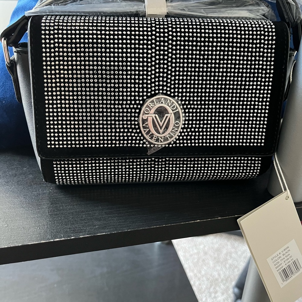 VALENTINO ORLANDI Black and Silver Women's Bag
